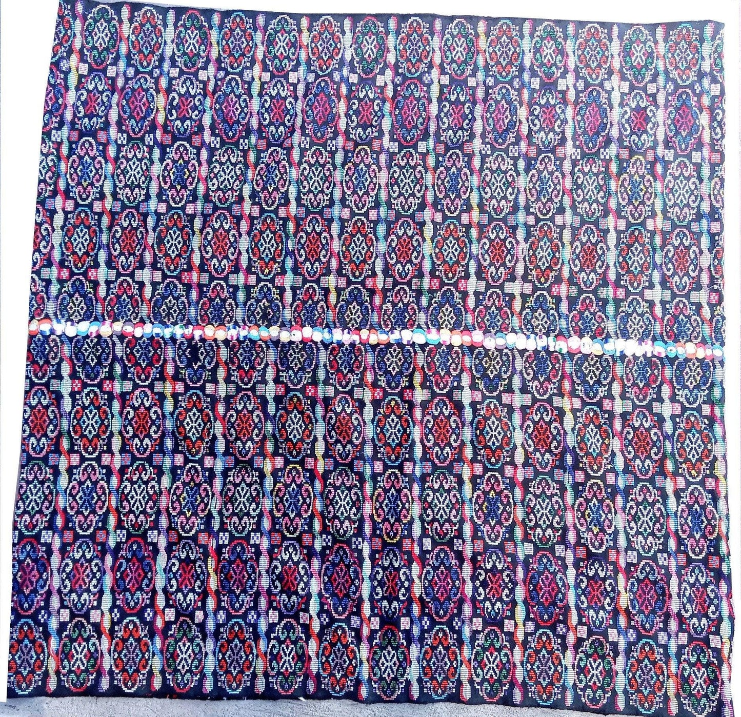 New unique Guatemala handmade weaved cotton multicolor Zunil Corte -Fabric per yard-