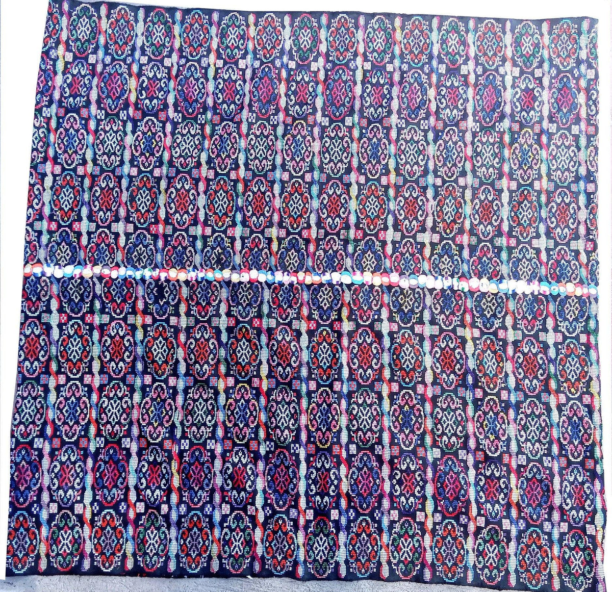 New unique Guatemala handmade weaved cotton multicolor Zunil Corte -Fabric per yard-