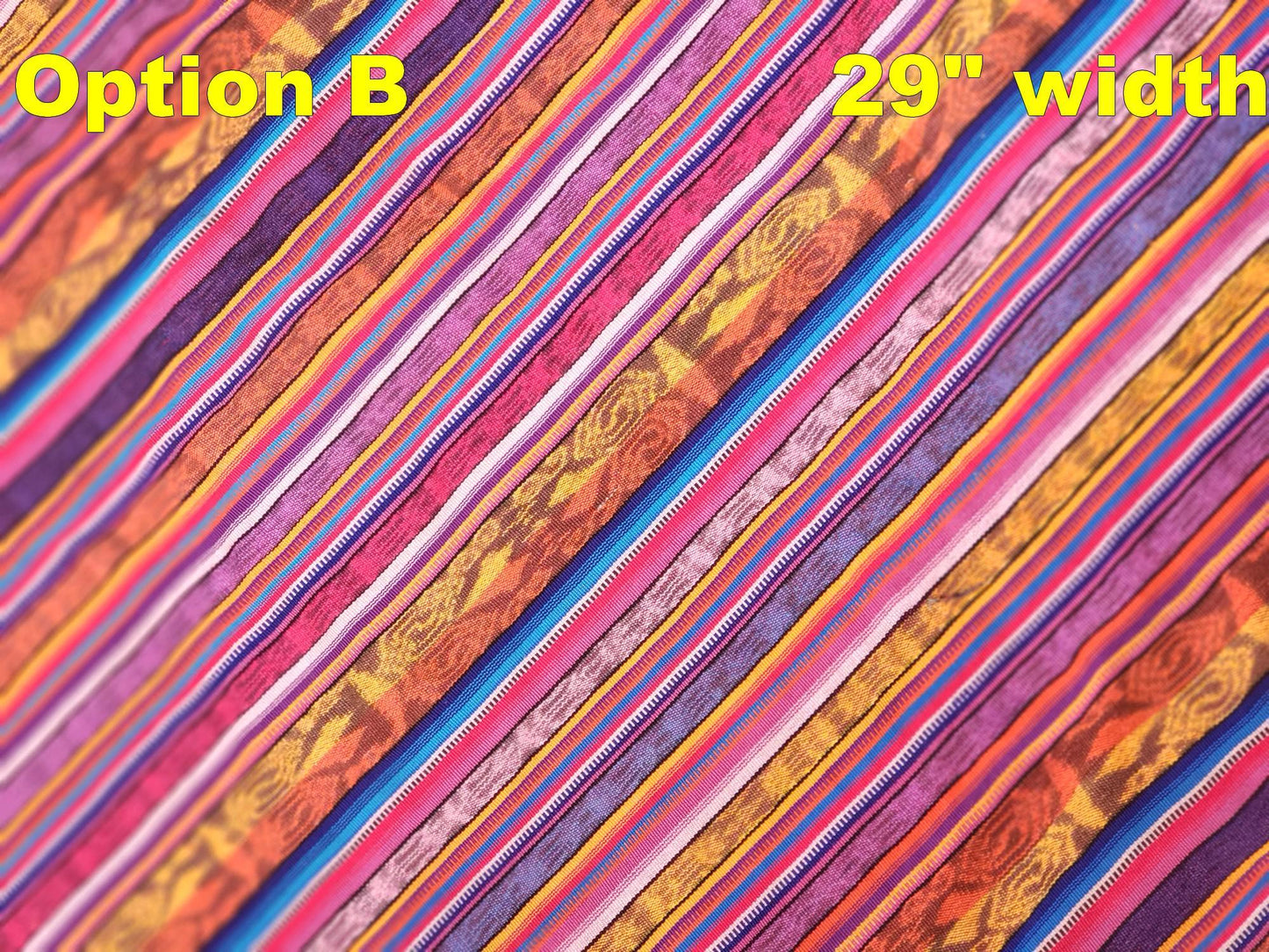 Guatemalan Unique Vintage Ikat Silk fabric per yard- Hand Woven Ethnic Textile -