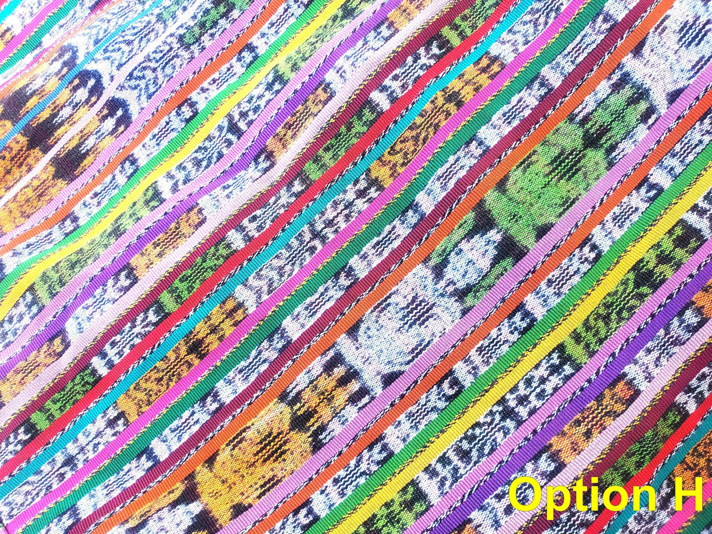 Guatemalan Unique Vintage Ikat Silk fabric per yard- Hand Woven Ethnic Textile -