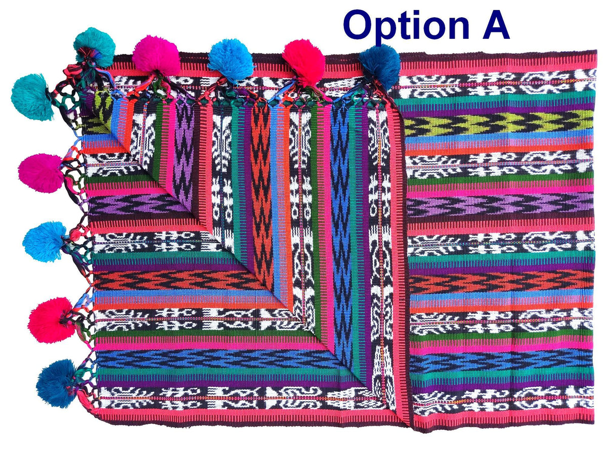Women Heavy Weight GUATEMALAN COTTON PERRAJE Multicolor Wrap - Artisans Wear Aesthetic Shawl Rebozo