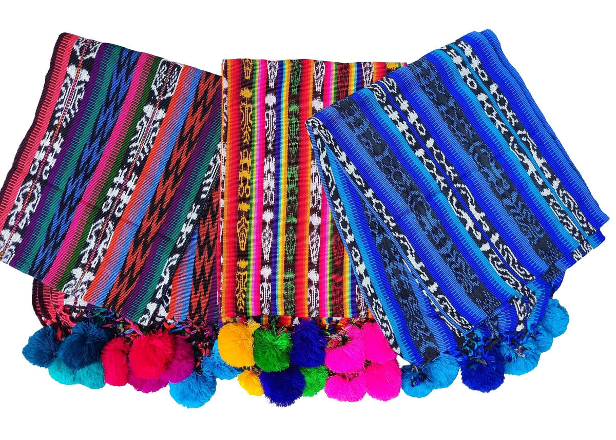 Women Heavy Weight GUATEMALAN COTTON PERRAJE Multicolor Wrap - Artisans Wear Aesthetic Shawl Rebozo