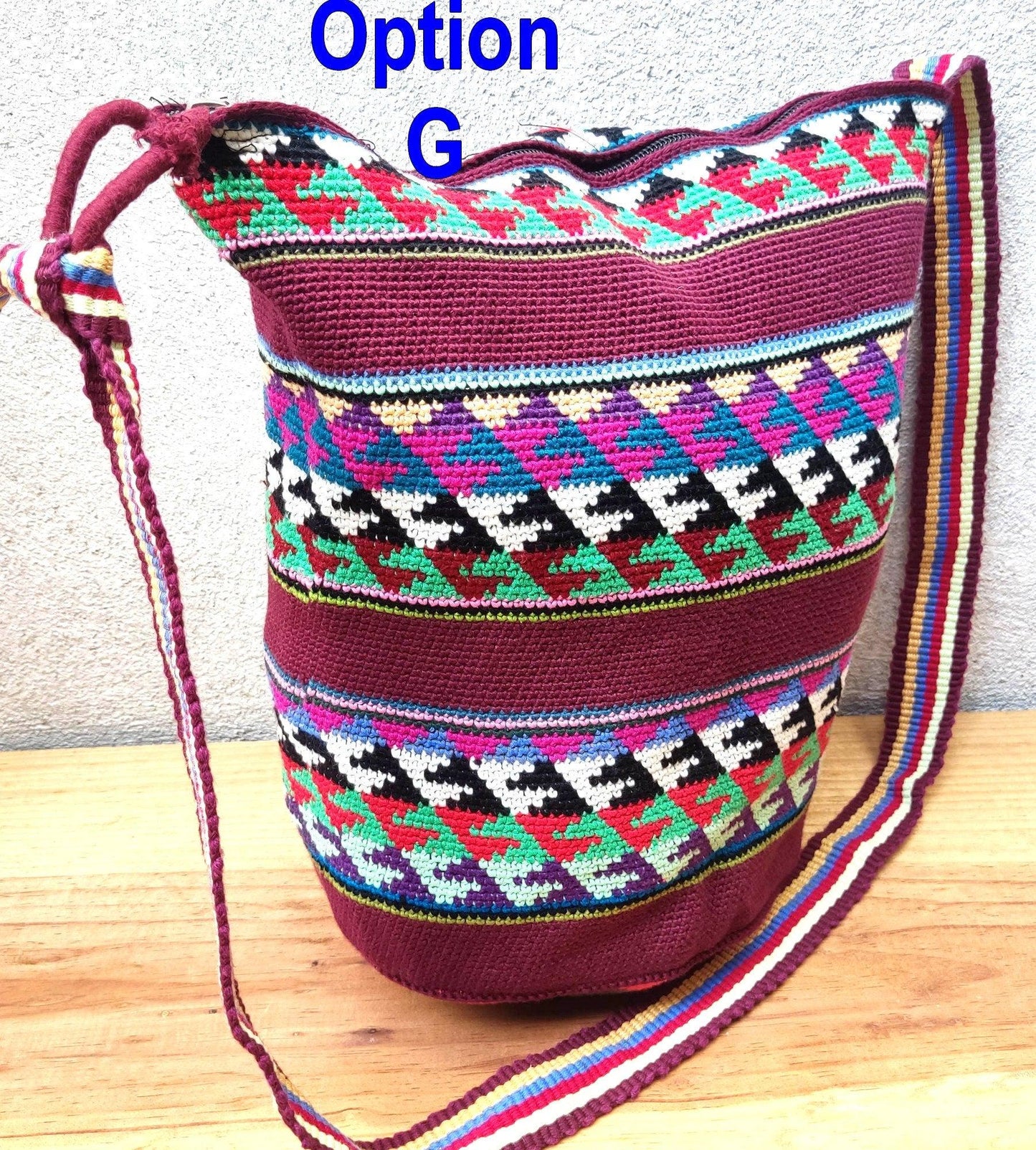 Guatemalan handmade cotton crocheted crossbody tote bag