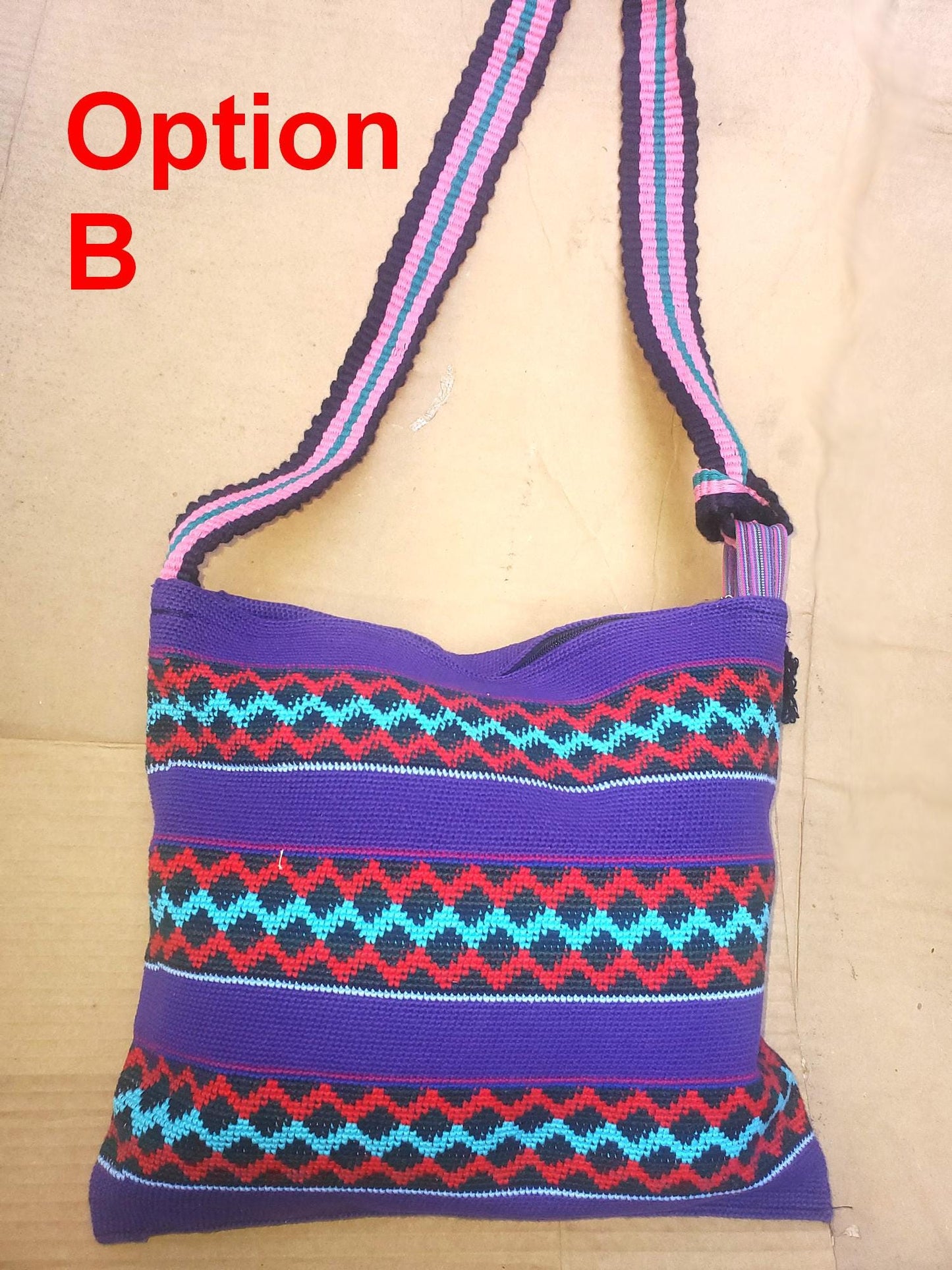Guatemalan handmade cotton crocheted crossbody bag