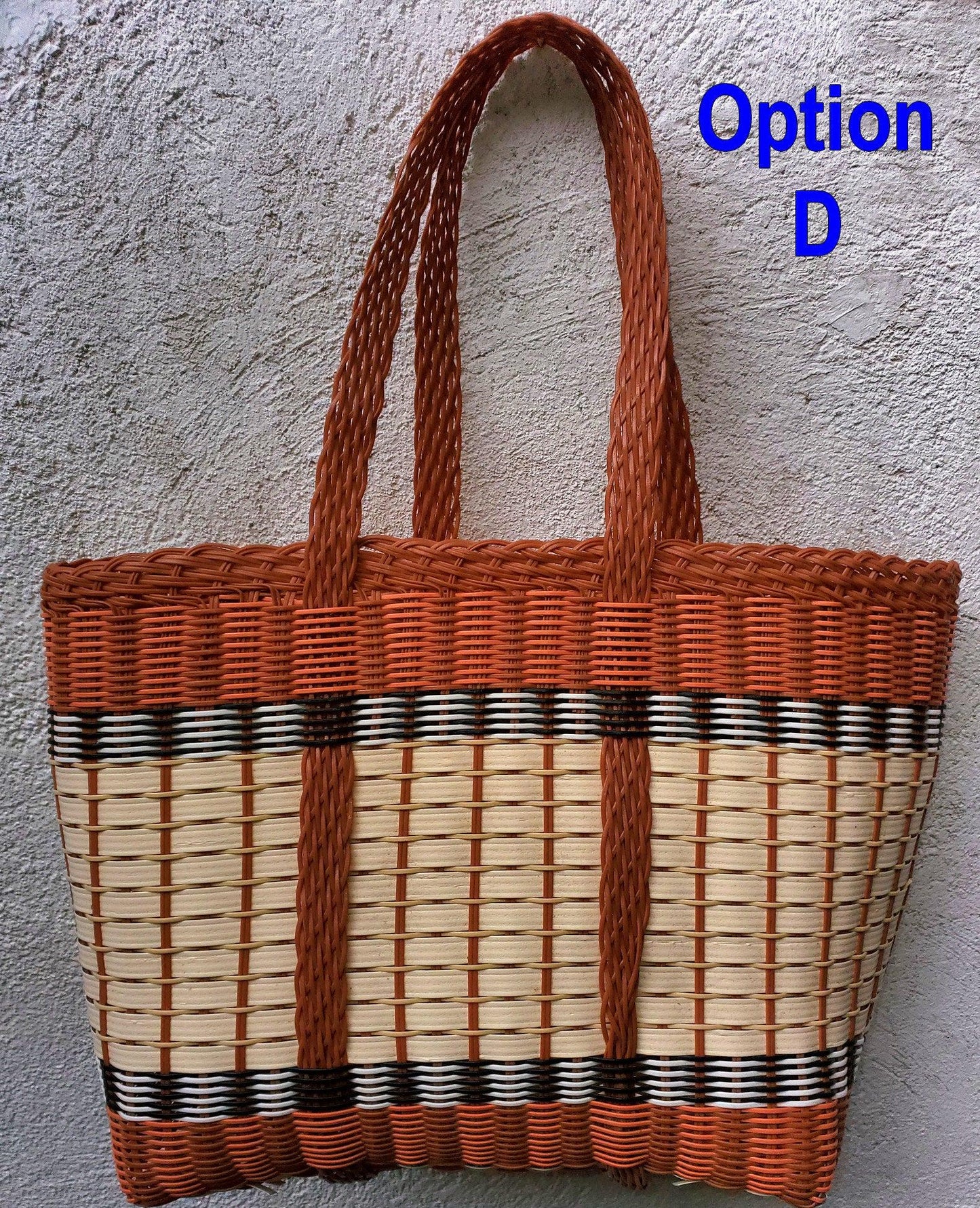 Large Woven Guatemalan Plastic market Bag - Recycled plastic
