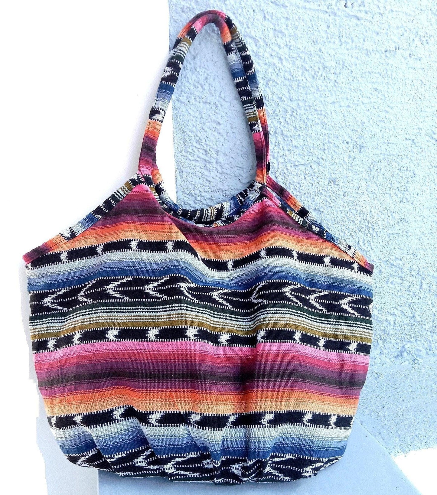 Guatemalan cotton handwoven beach / shopping bag