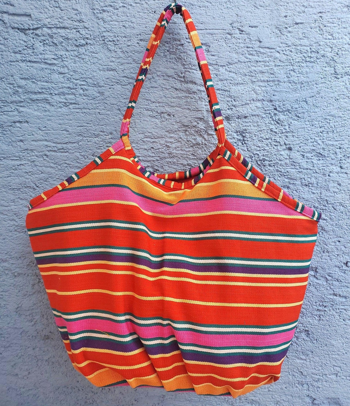 Guatemalan cotton handwoven beach / shopping bag