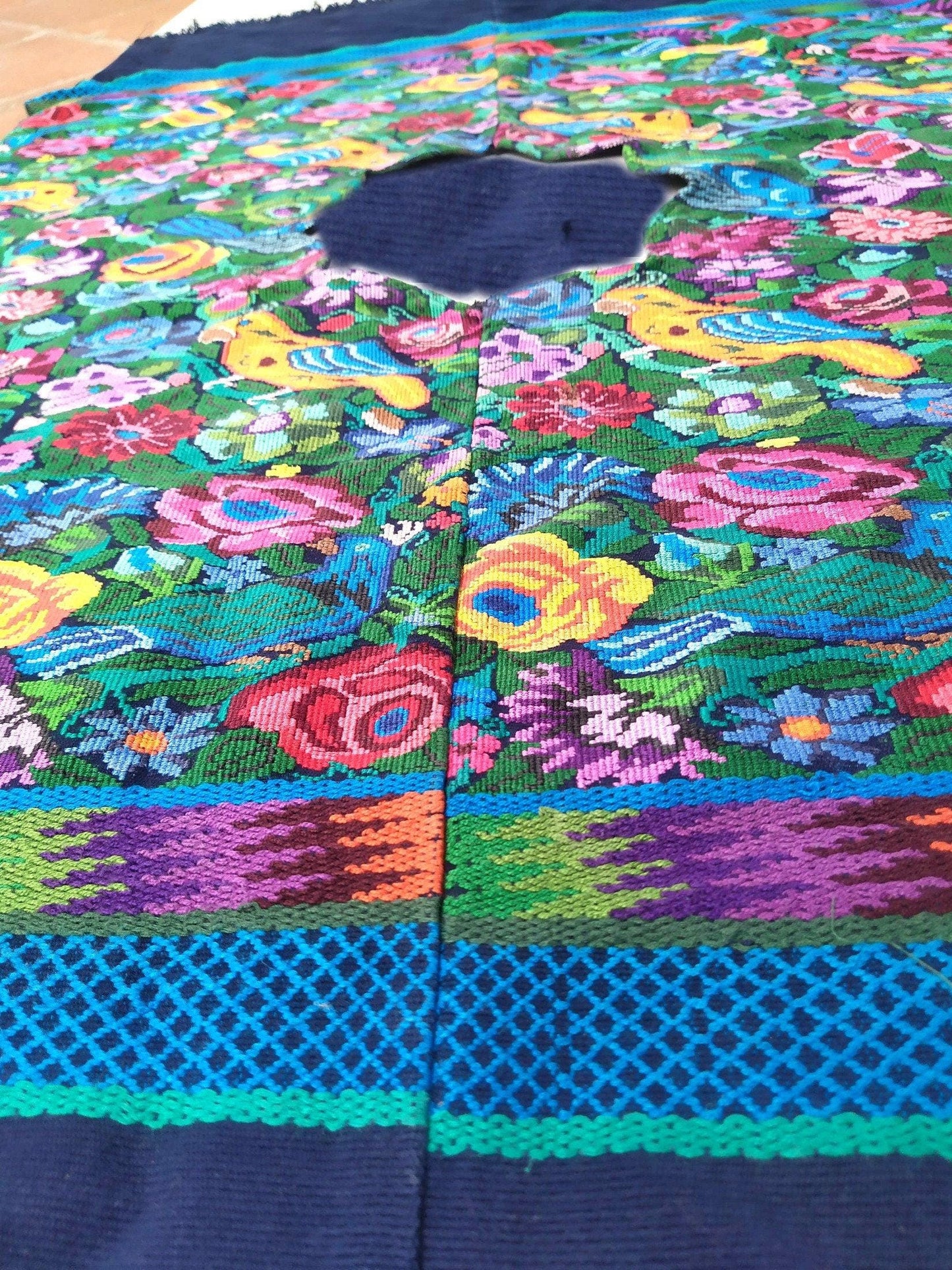 New!! Guatemala handmade weaved cotton runner tablecloth -Huipil from San Antonio Aguas Calientes-