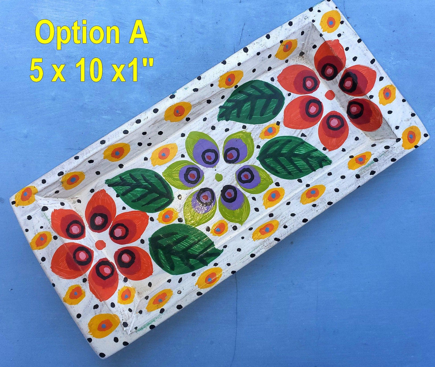 Hand-Painted Pinewood Tray made in Guatemala - Mayan Fair Trade