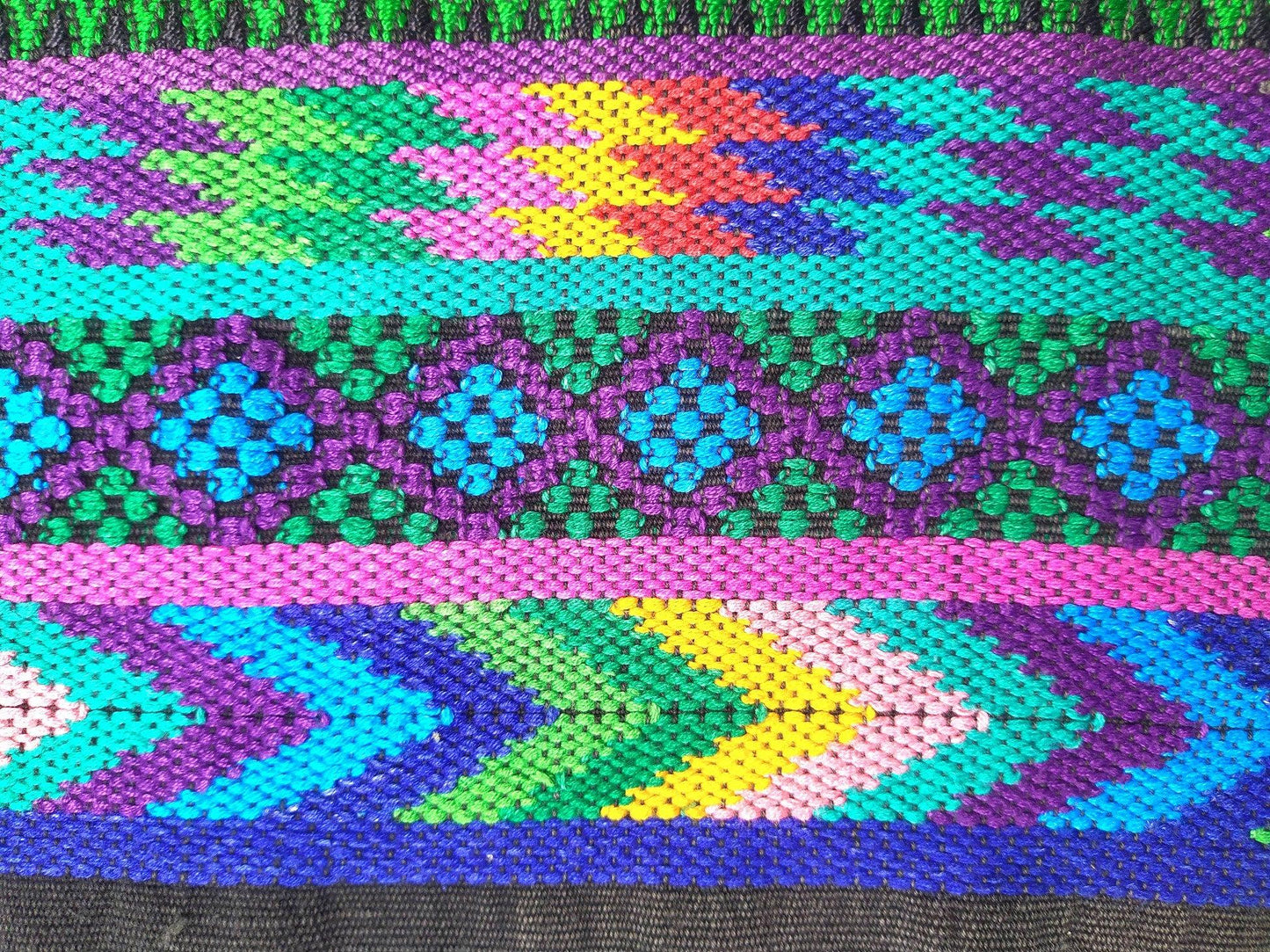 Handmade weaved cotton runner tablecloth -Huipil from San Antonio Aguas Calientes-