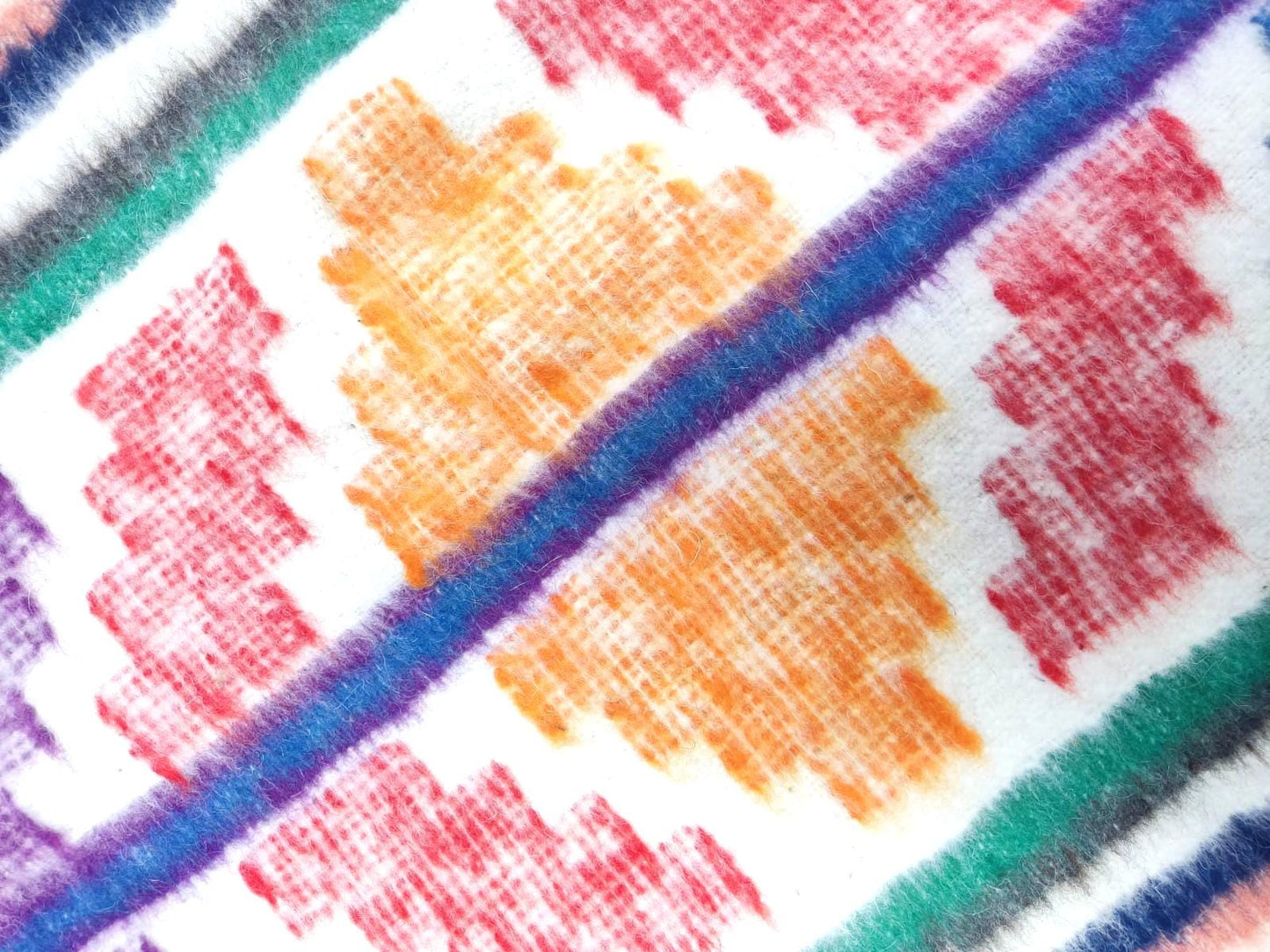 Organic PONCHO Wool GUATEMALAN BLANKET For Winter Season -Traditional Blanket Made In Momostenango