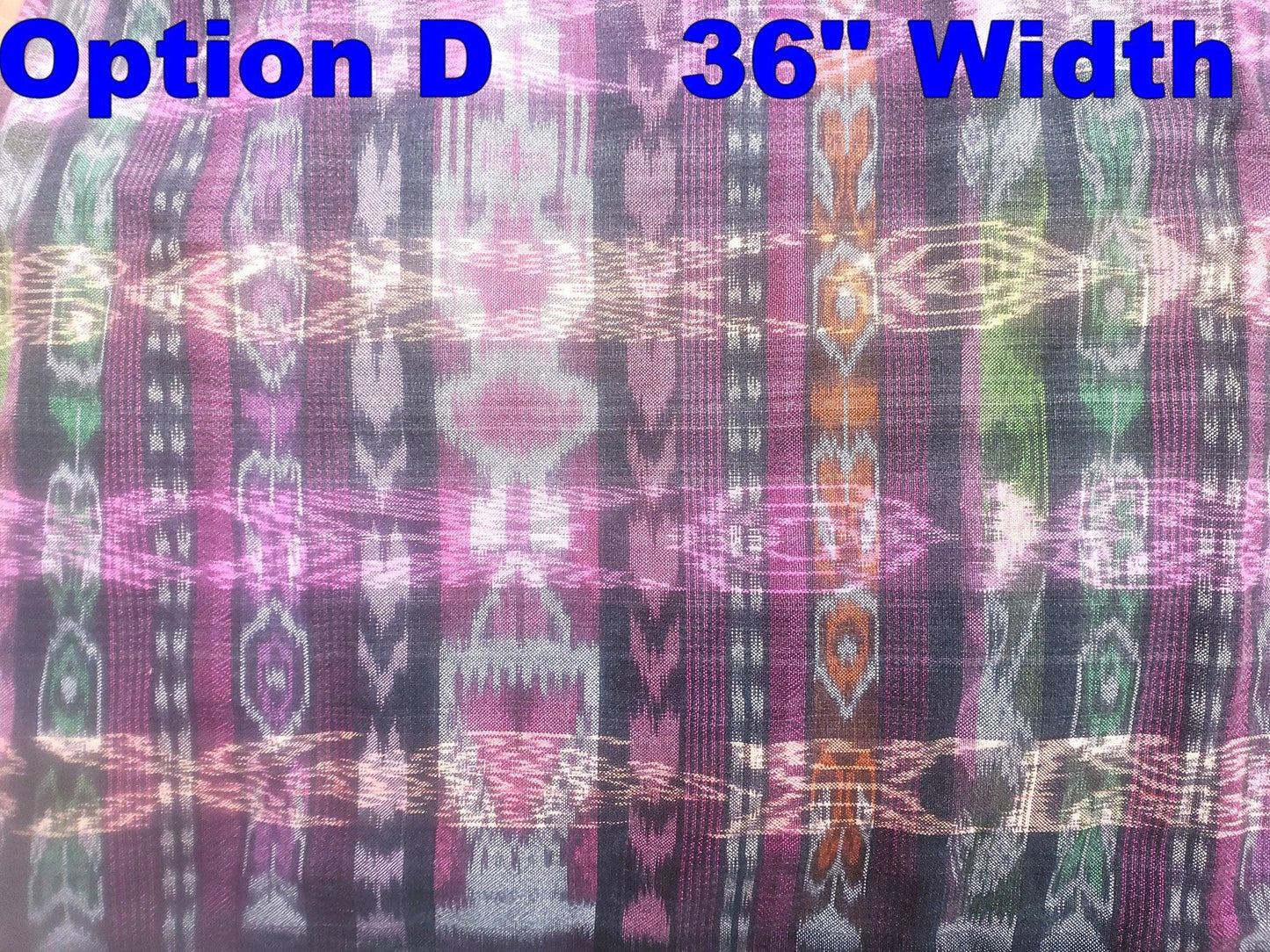 Guatemalan Unique Vintage Ikat Cotton fabric per yard- Hand Woven Ethnic Textile - 700