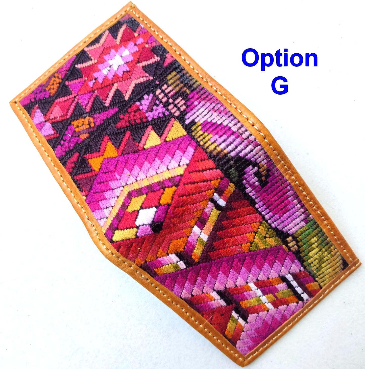 Guatemalan Authentic LeatherWALLET -Huipil Patterned Multiple Options