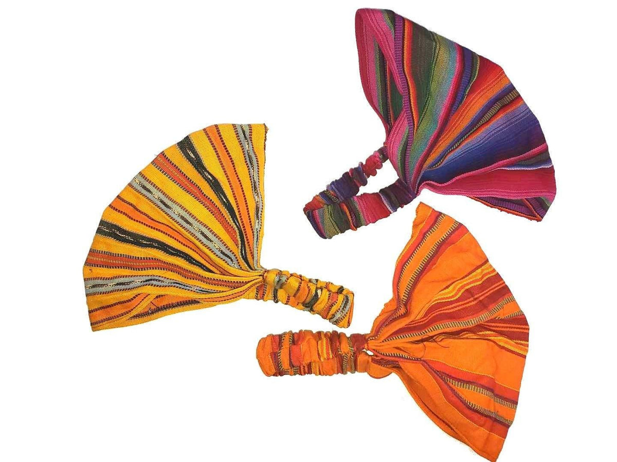 Women Head COTTON BAND BANDANA In Medium Weight - Multiple Colors Head Warmer Guatemalan Bandana