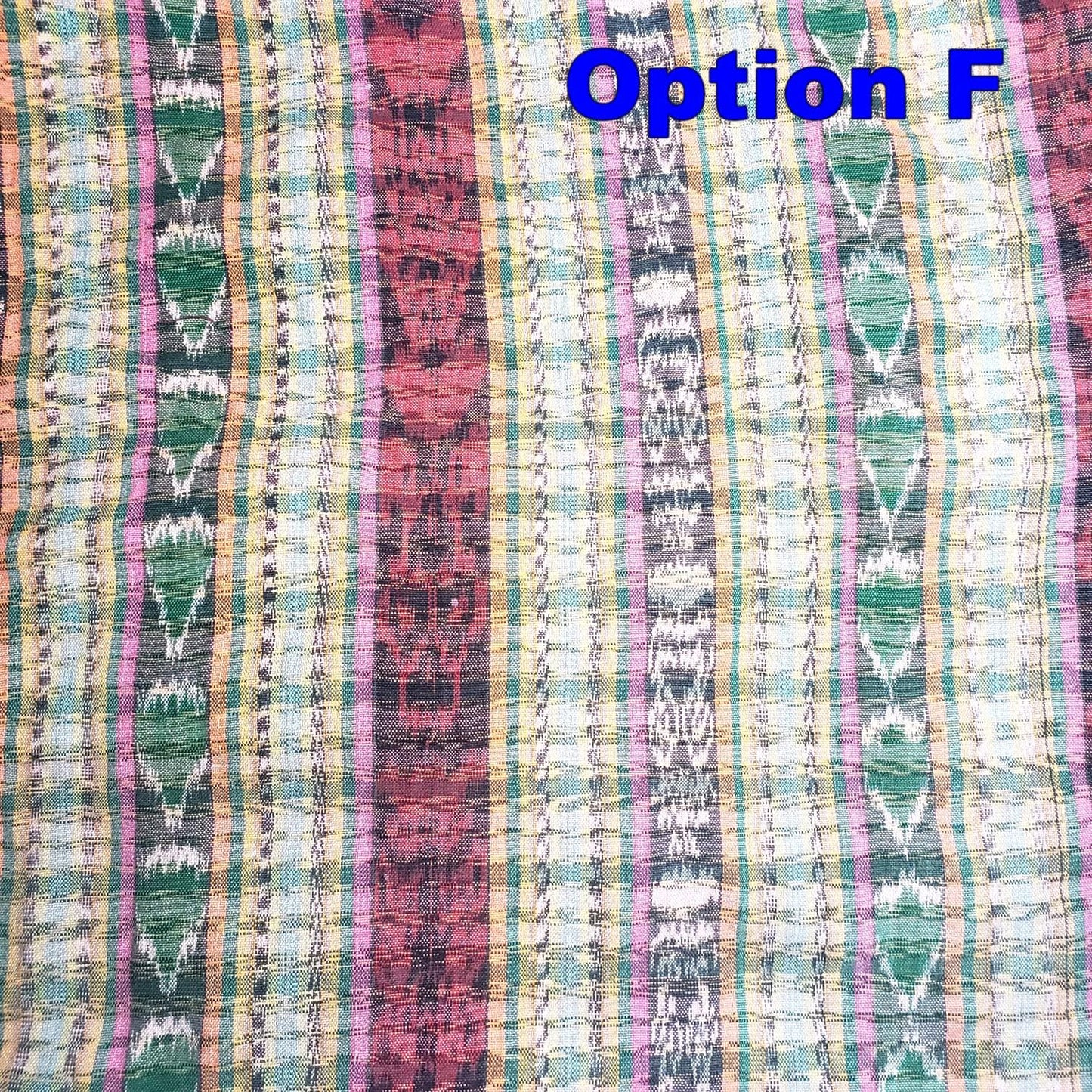 Guatemalan Unique Vintage Ikat Cotton fabric per yard- Hand Woven Ethnic Textile - 700