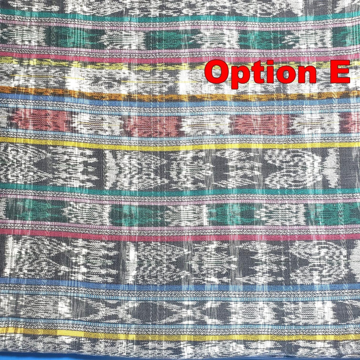 Guatemalan Unique Vintage Ikat Cotton fabric per yard- Hand Woven Ethnic Textile - 700