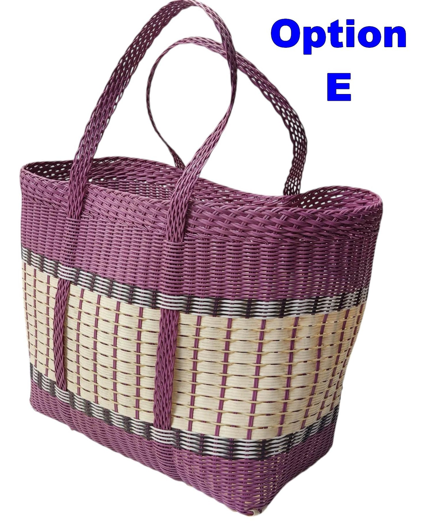 Extra Large Woven Guatemalan Plastic Market Bag - RECYCLED PLASTIC Basket