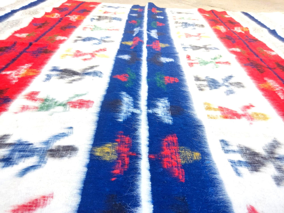 Organic PONCHO Wool GUATEMALAN BLANKET For Winter Season -Traditional Blanket Made In Momostenango