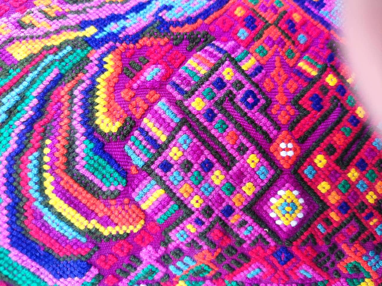 Set of Cotton Guatemala UPCYCLED Geometric PEACOCK Huipil Pillow Case Cushion Cover 18x18 inches 45x45 cm