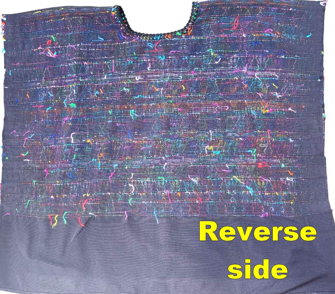 Cotton Unique Black Handmade WEAVED -San MARTIN JILOTEPEQUE- Huipil