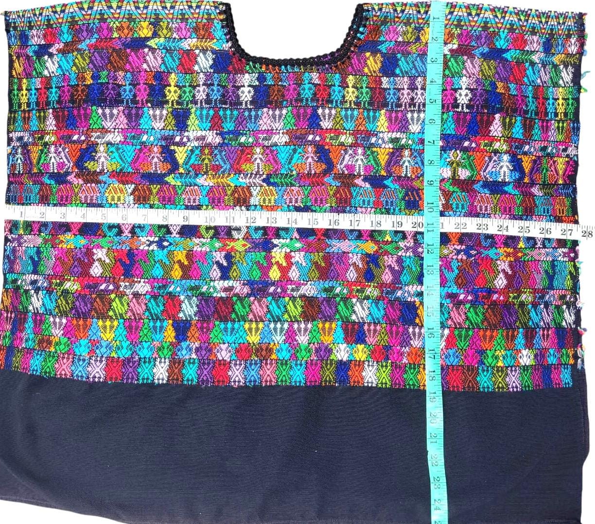 Cotton Unique Black Handmade WEAVED -San MARTIN JILOTEPEQUE- Huipil