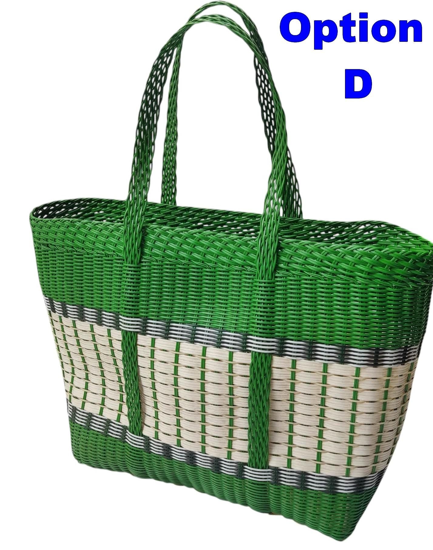 Extra Large Woven Guatemalan Plastic Market Bag - RECYCLED PLASTIC Basket