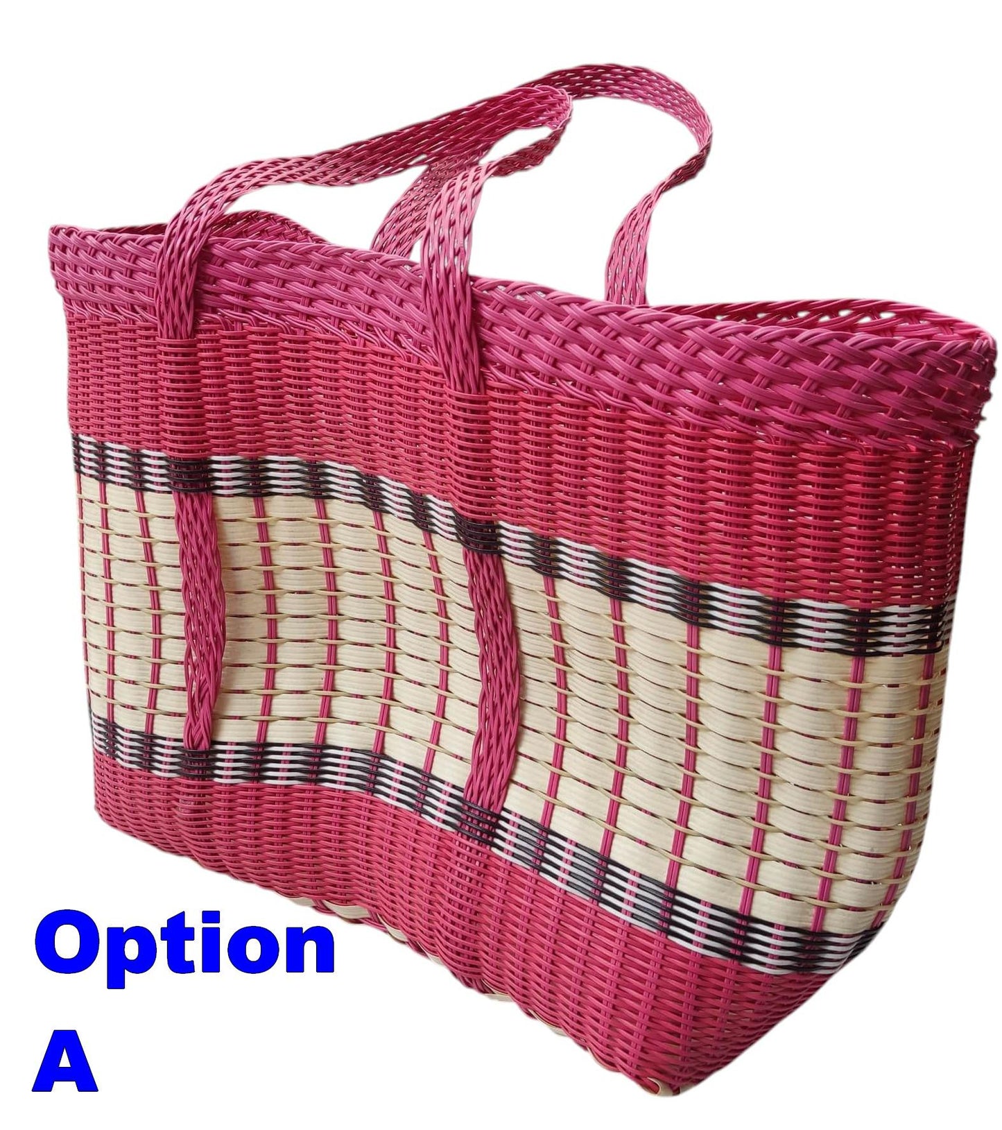 Extra Large Woven Guatemalan Plastic Market Bag - RECYCLED PLASTIC Basket