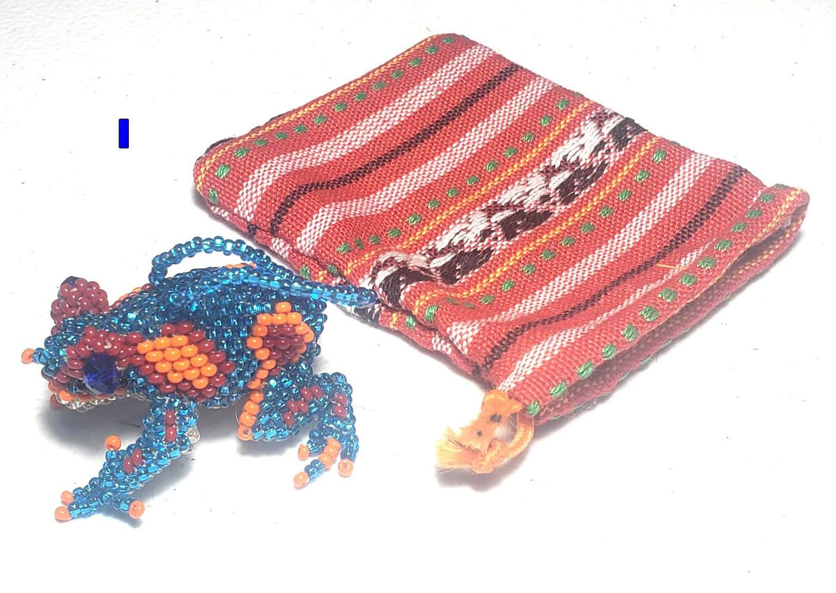 Beaded Frog Ornament: Czech Glass Keychain, Animal Lover Gift