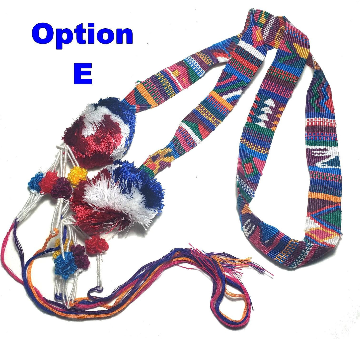 Guatemalan Silk SASH HairBand with poms