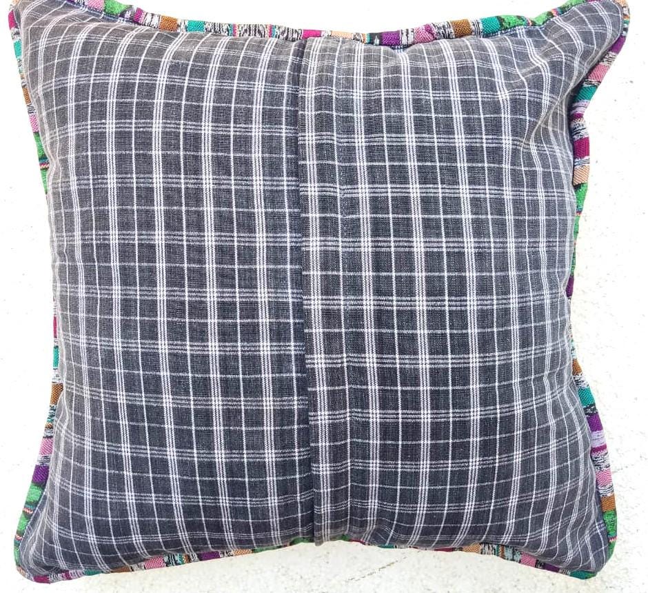 Set of Cotton Guatemala UPCYCLED Geometric PEACOCK Huipil Pillow Case Cushion Cover 18x18 inches 45x45 cm