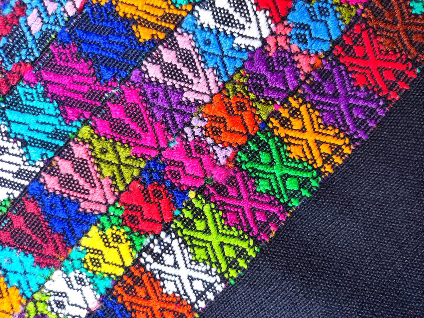 Cotton Unique Black Handmade WEAVED -San MARTIN JILOTEPEQUE- Huipil