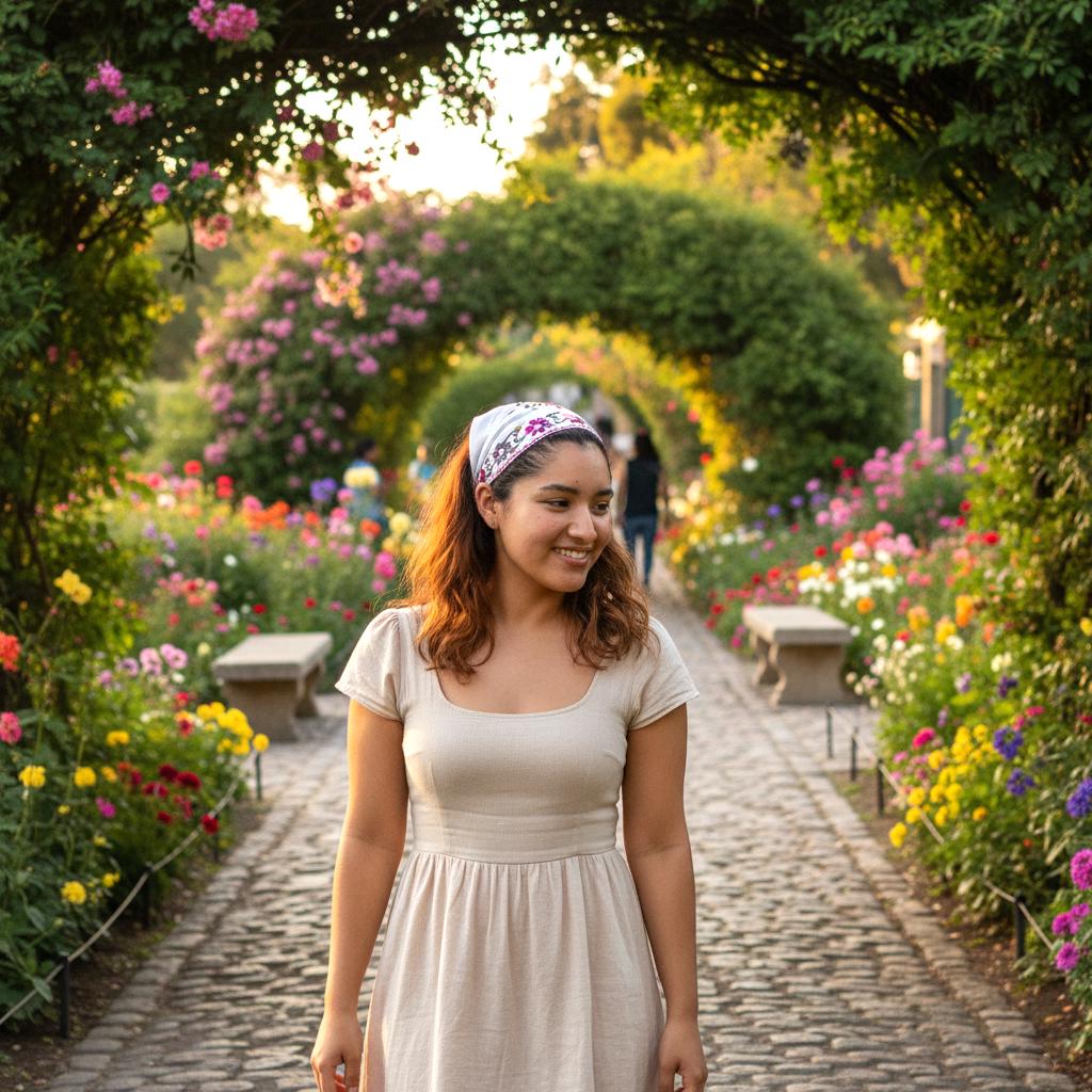 Hand Embroidered Cotton Headband: Guatemalan Floral Bandana