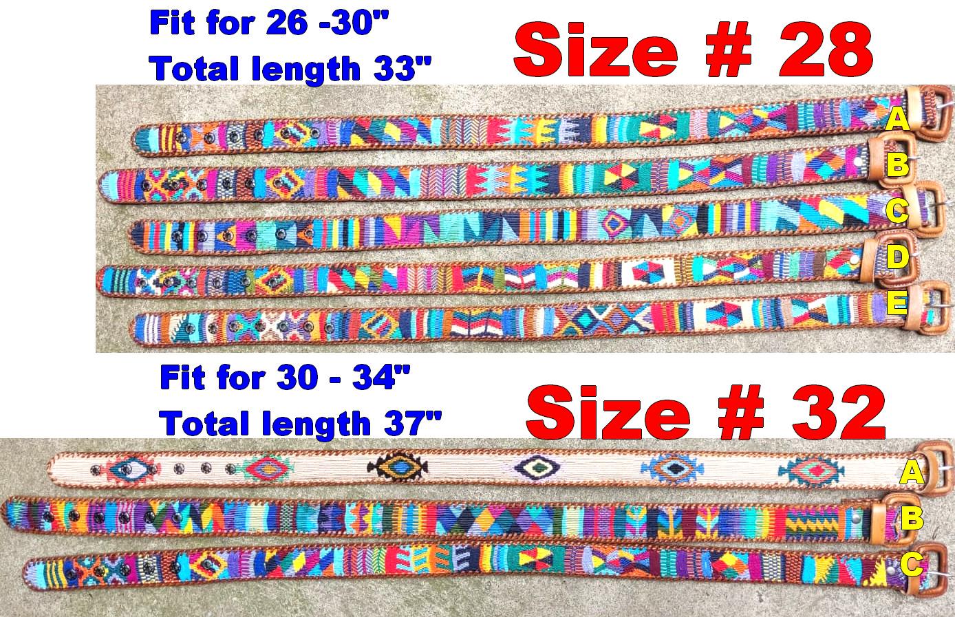 Lot of Authentic Guatemalan Handmade SILK LEATHER Braided UNISEX Belt