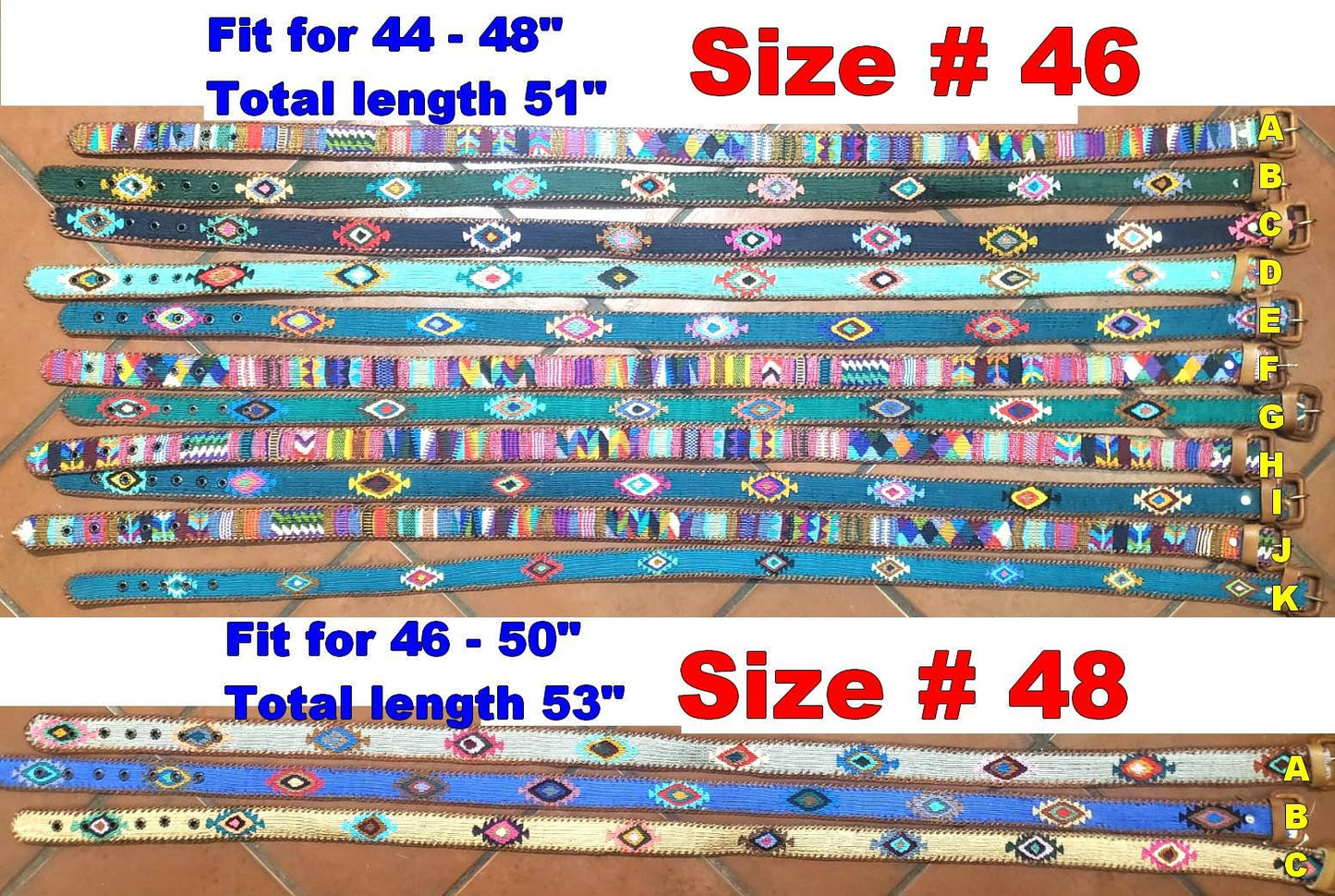 Lot of authentic Guatemalan HANDMADE BELT leather braided UNISEX belt