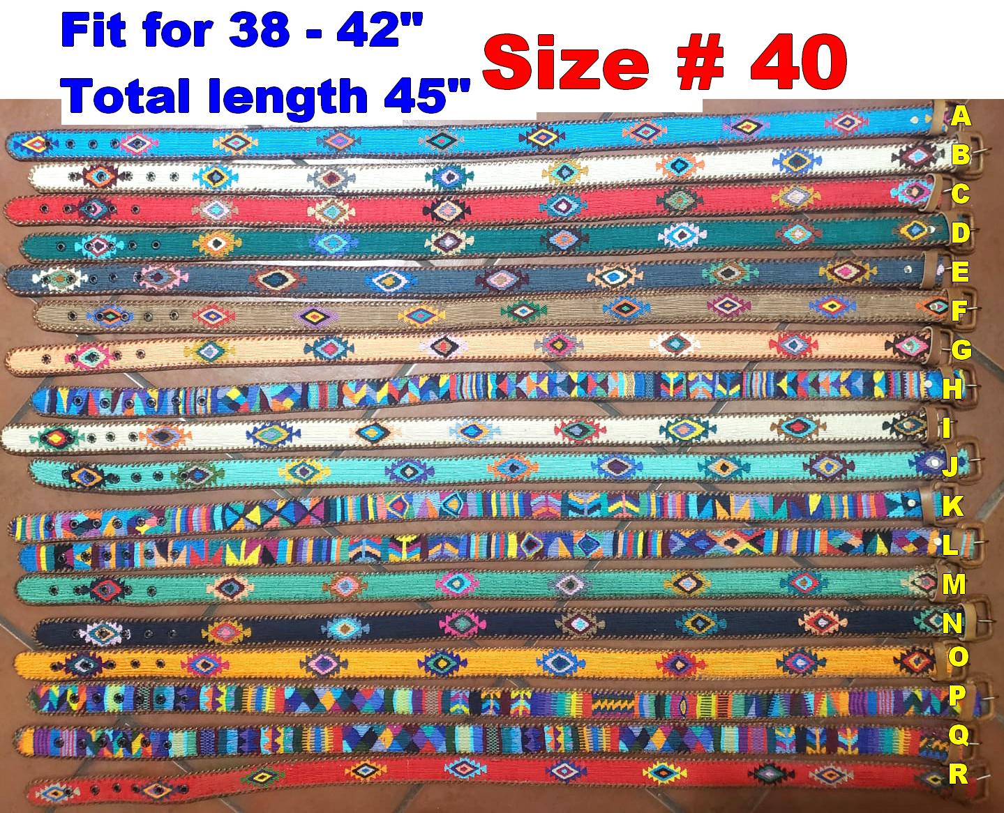 Lot of authentic Guatemalan HANDMADE BELT leather braided UNISEX belt
