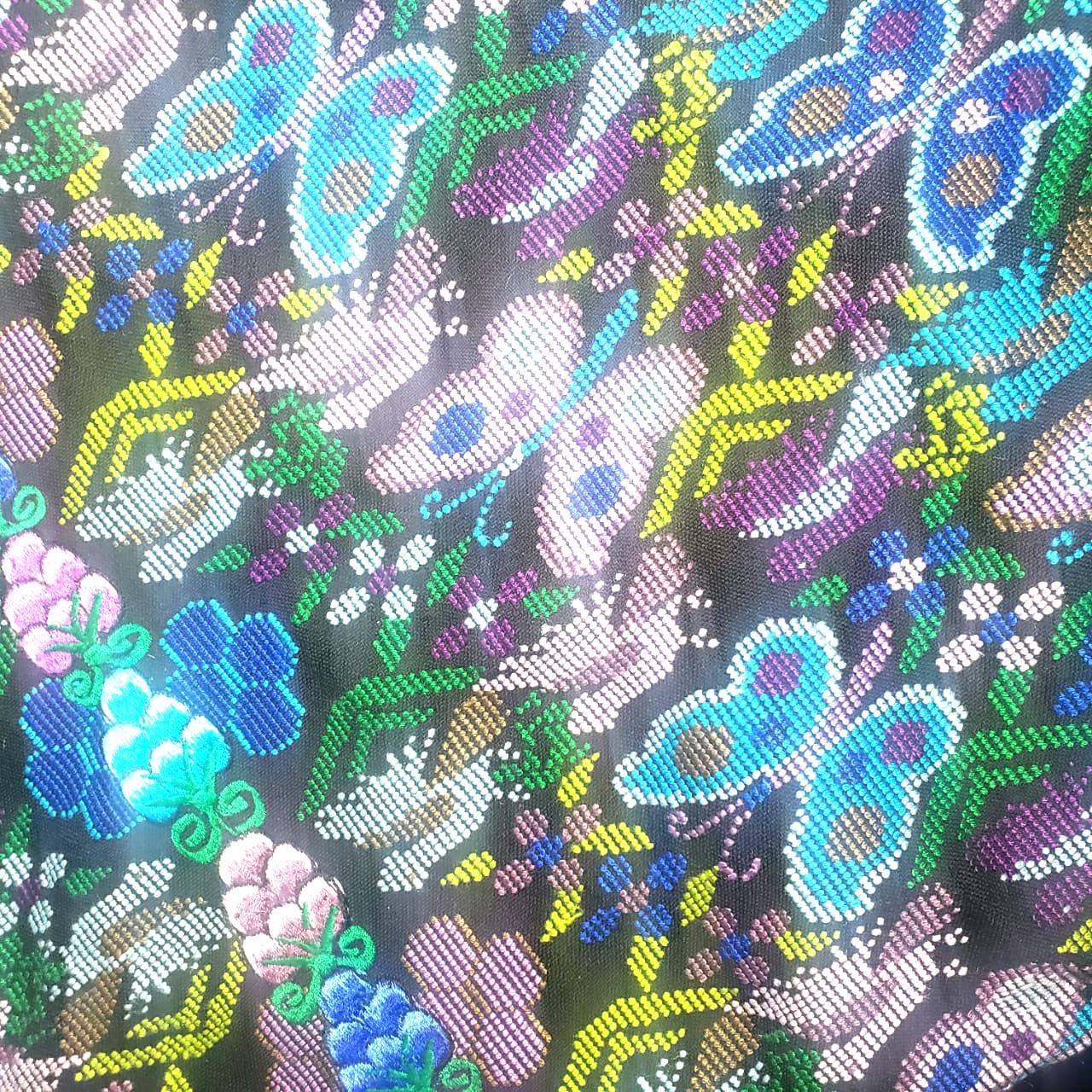 Unique Guatemala Handmade WEAVED Cotton multicolor ZUNIL Corte -Fabric per yard-