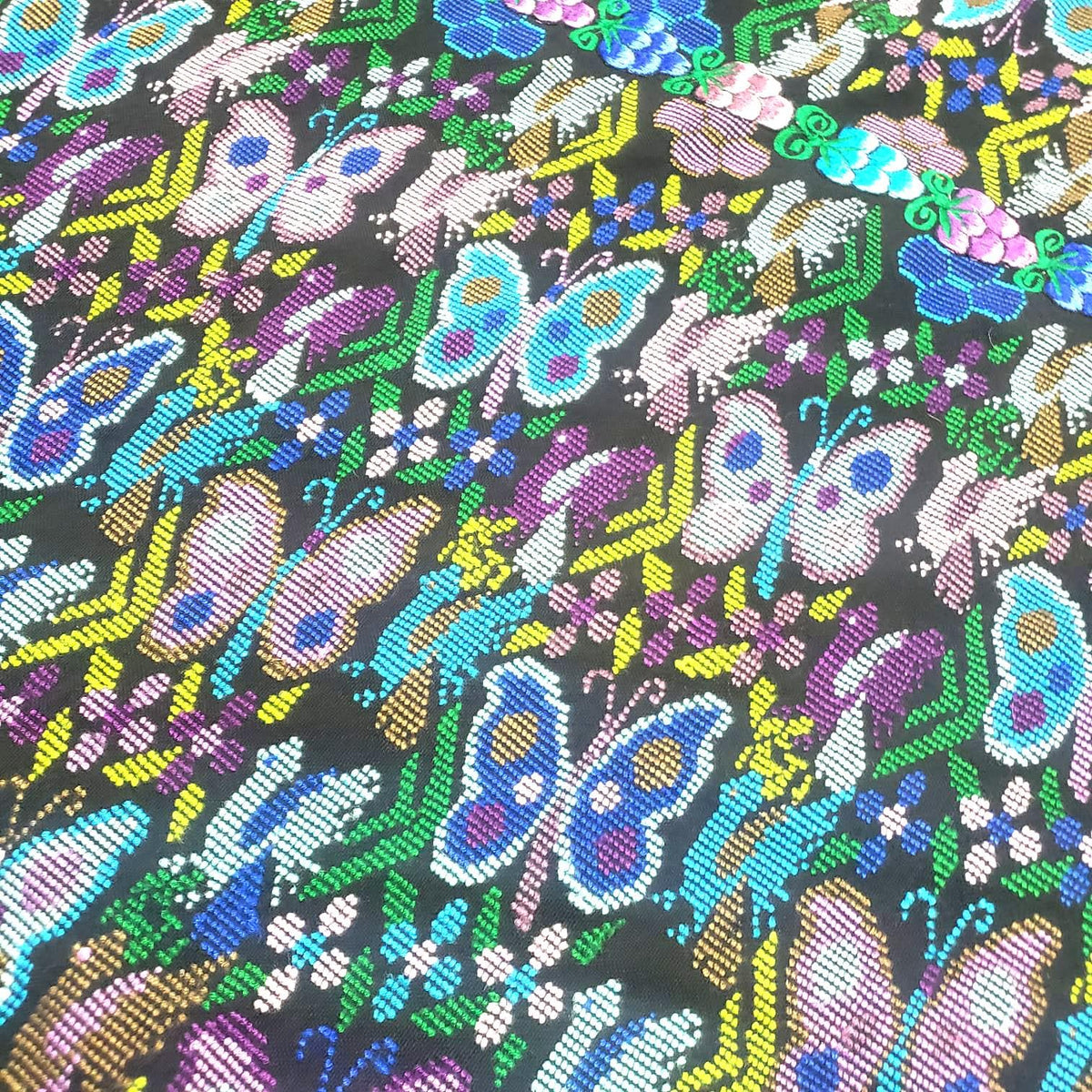 Unique Guatemala Handmade WEAVED Cotton multicolor ZUNIL Corte -Fabric per yard-