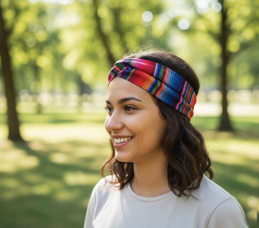 Embroidered Cotton HEADBAND, Guatemalan Fair Trade Hair Band