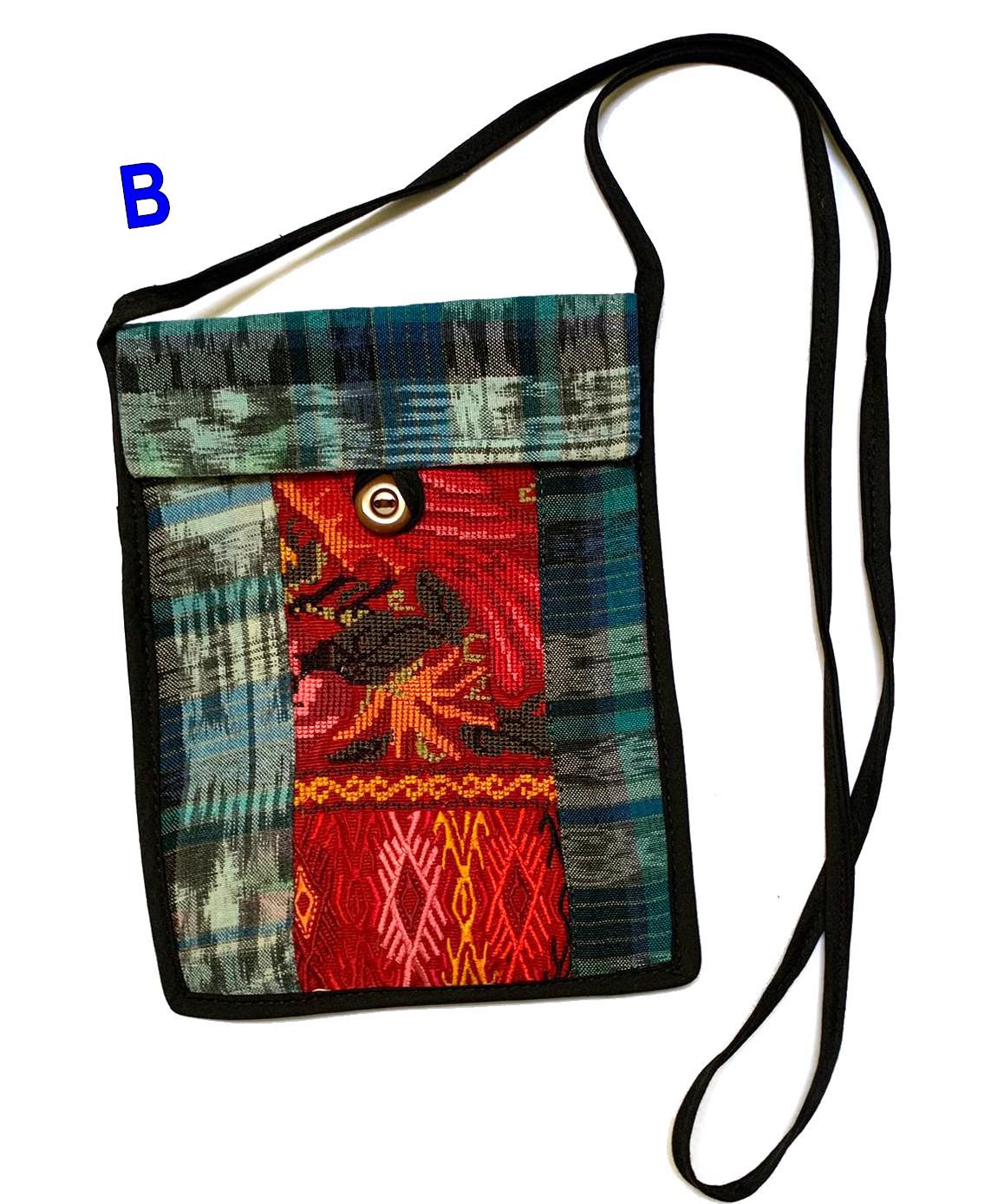 Guatemalan Huipil Crossbody Purse, Handcrafted Upcycled Traditional Fabric, Button Closure