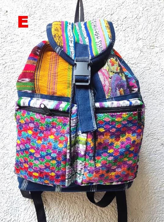 Guatemalan Cotton Upcycled Patchwork BACKPACK Bag