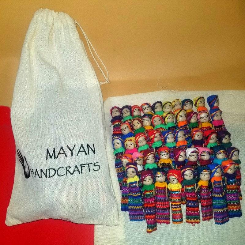 Guatemalan Artisans Three Inches WORRY DOLLS Available In Multiple Options - Woven Fabric Clothing Traditional Dolls - Mayan Fair Trade
