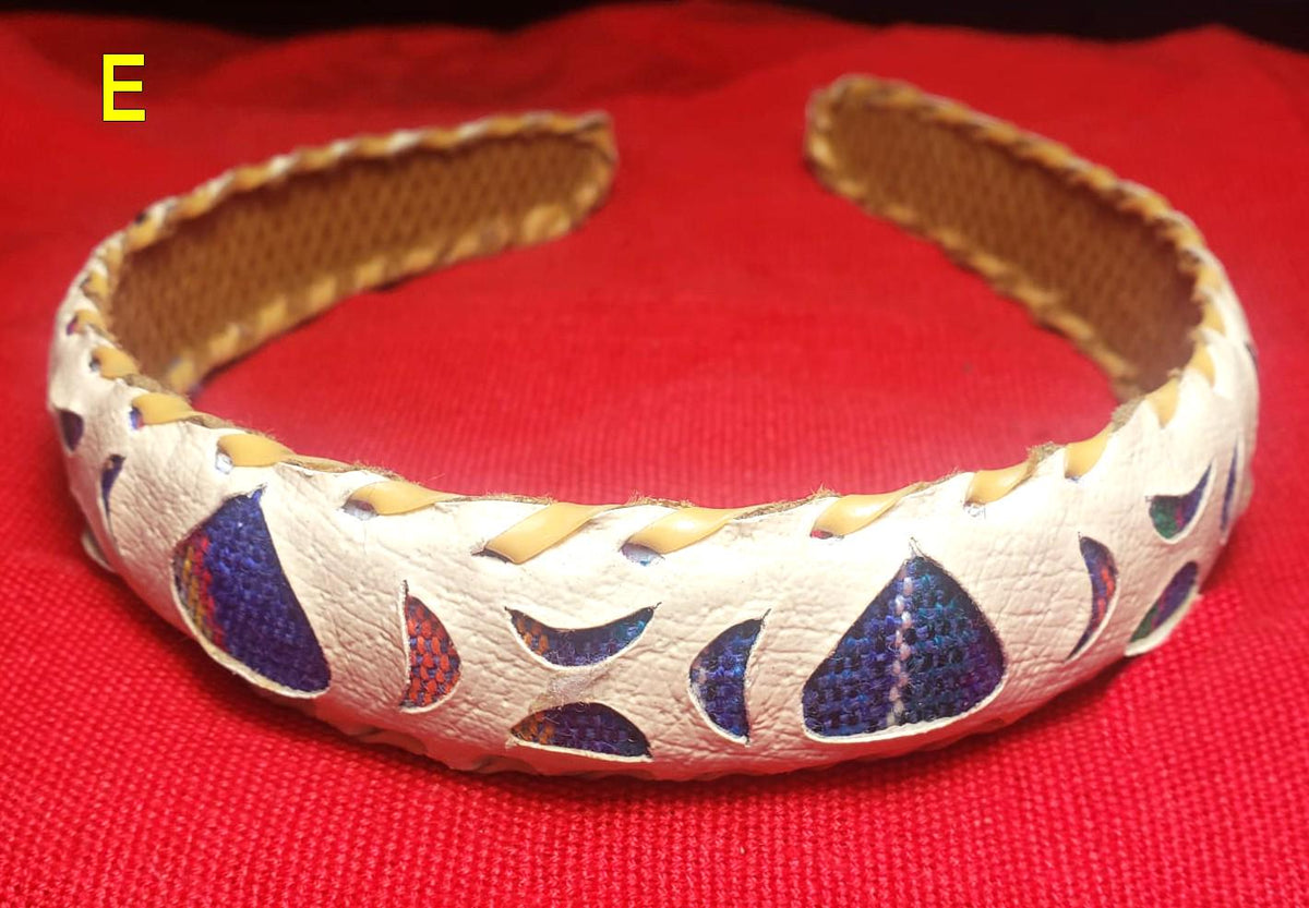 Guatemalan LEATHER Textil HAIRBAND Headband Hair HOLDER