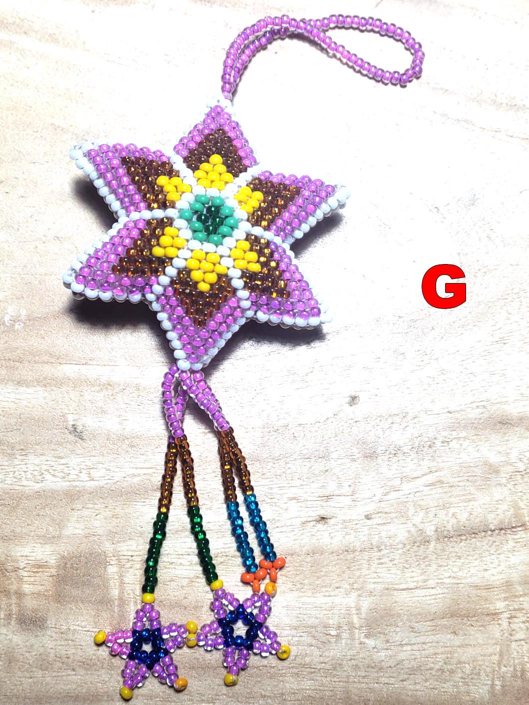 Beaded STAR ORNAMENT HANGING, Czech Glass Seed Beads, Handmade Guatemalan Gift