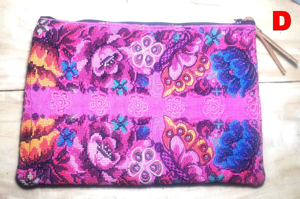 Guatemalan UPCYCLED huipil PURSE, Make Up Bag, HUIPIL Pouch