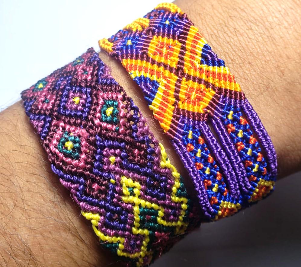 Macrame SILK COLORFUL TRIBAL cotton friendship bracelet