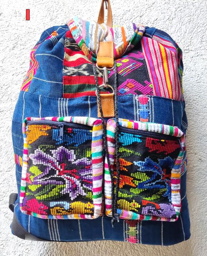 Guatemalan Cotton Upcycled Patchwork BACKPACK Bag