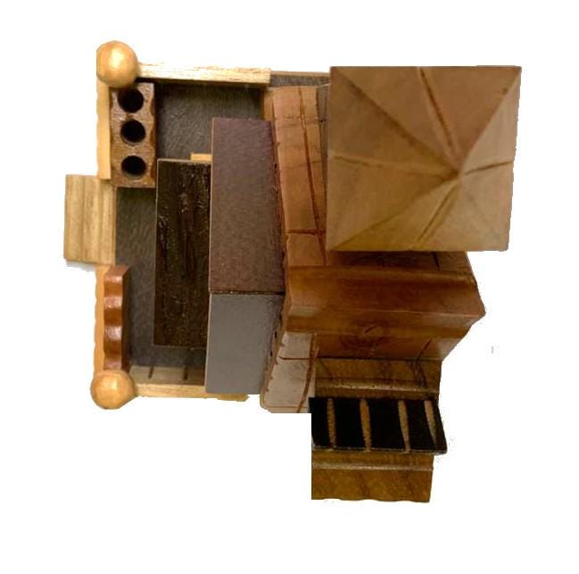 Hand Carved Pinewood Rustic House from Guatemala Made in NAHUALA