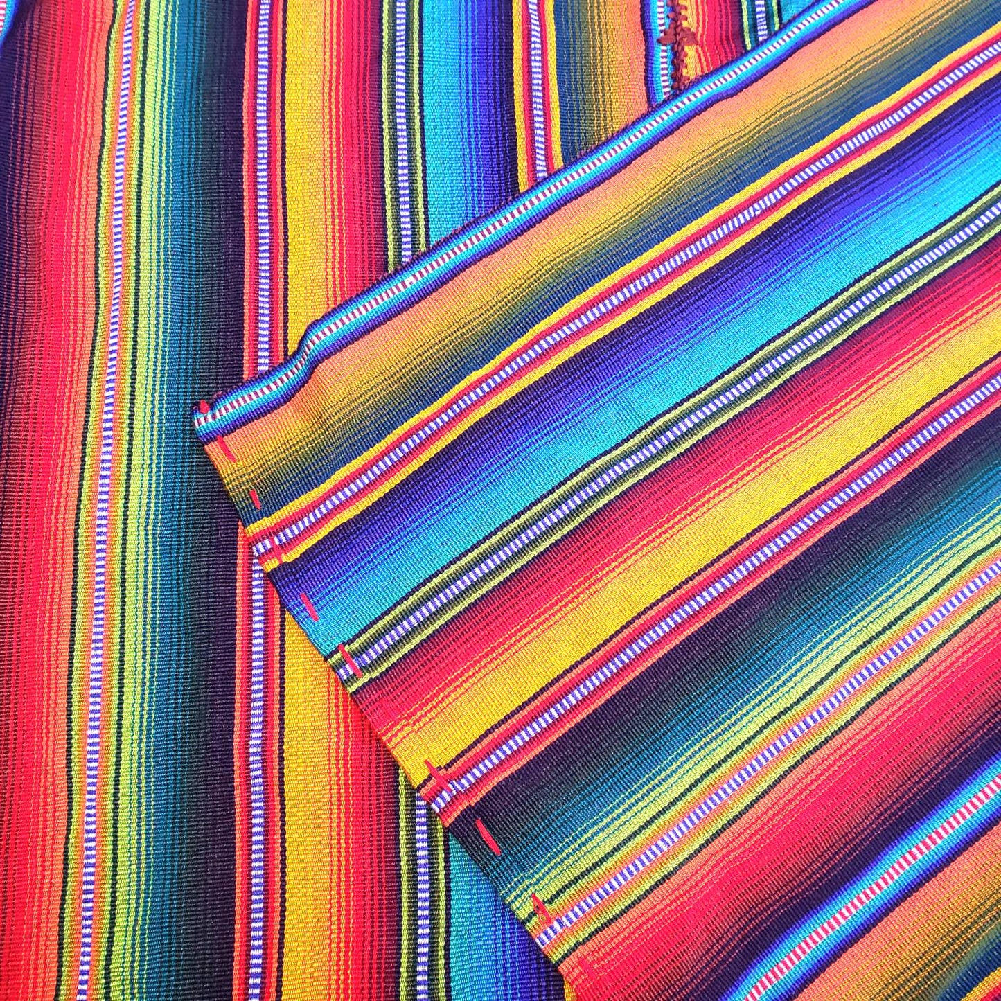 Guatemalan Handwoven RAINBOW TSUTE - Multicolor Tablecloth - Throw