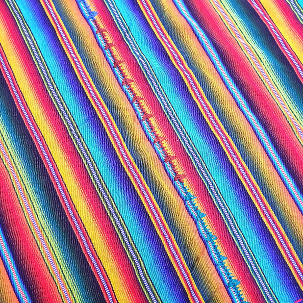 Guatemalan Handwoven RAINBOW TSUTE - Multicolor Tablecloth - Throw
