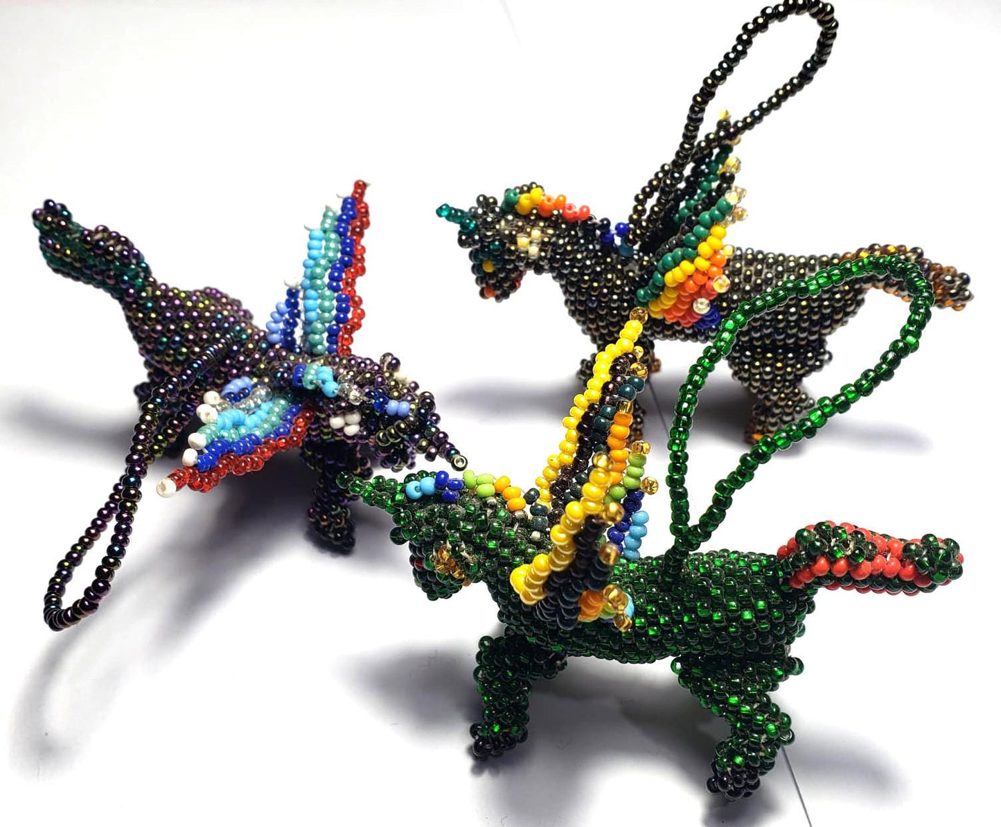BEADED UNICORN Hanging ORNAMENT Gift For Animal Lovers - Czech Glass Seed Beads And Nylon Thread